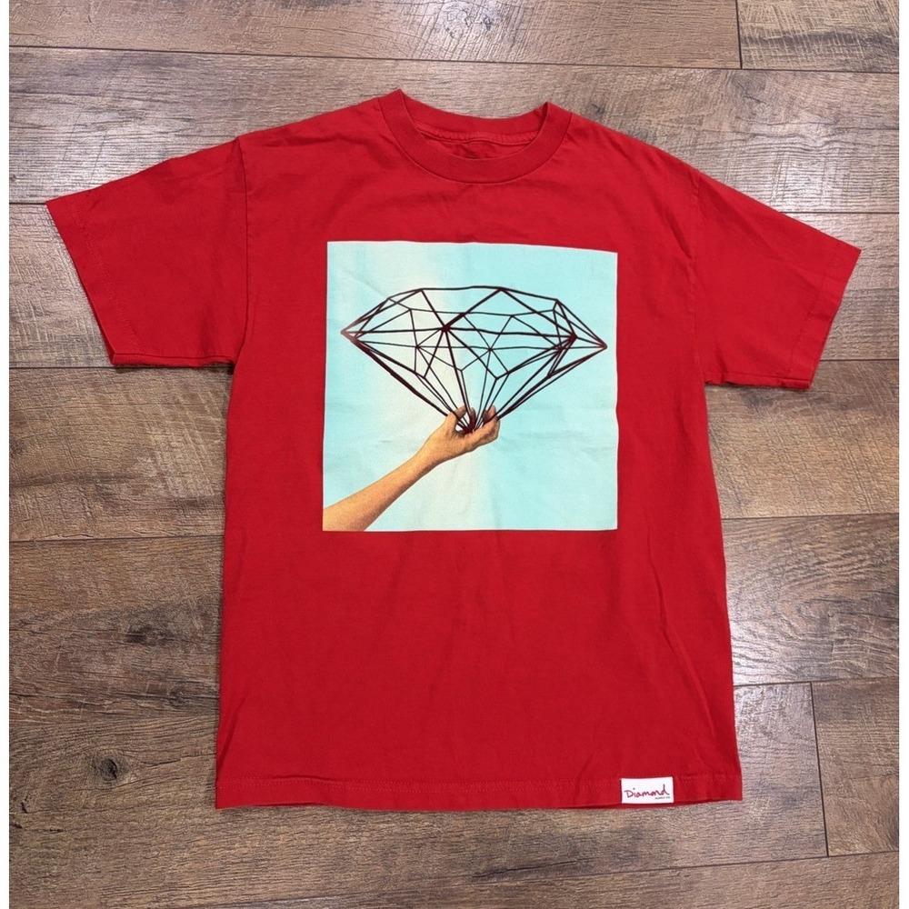 Diamond Supply Co. Big Graphic Tee Made In USA Red Medium Skater